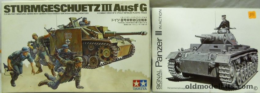 Tamiya 1/35 Sturmgeschuetz III Ausf. G - With 1972 Signal Armor Book No.1 Panzer III In Action, MM114 -500 plastic model kit